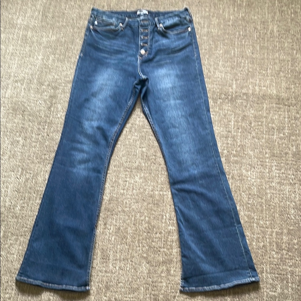 Dear John Tall Women’s Button Up Jeans Blue Flare Wide Leg Jeans Size-W31 X L32 - Picture 2 of 14